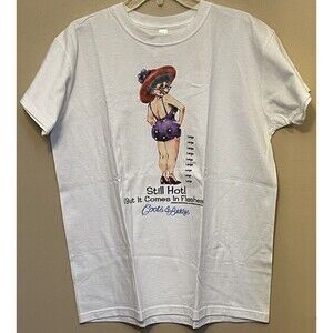 Women’s T-Shirt White Coots & Biddys Sz L Still Hot! (But It Comes In Flashes)